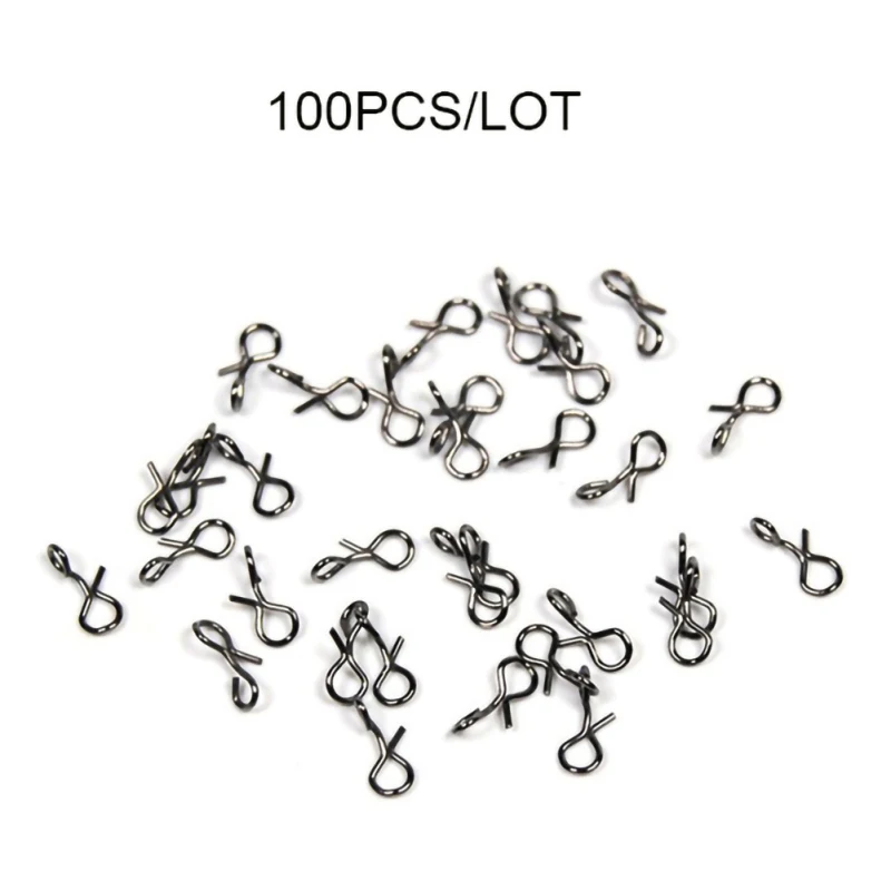 M Для рыбалки 100 шт./компл. Рыболовные Оснастки быстрой смены подключения для мух Hook& приманки углерода Сталь - Цвет: M
