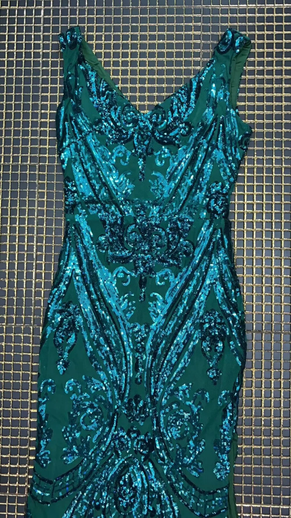Новое женское синее платье с блестками и v-образным вырезом без рукавов Vestido знаменитое вечернее облегающее платье