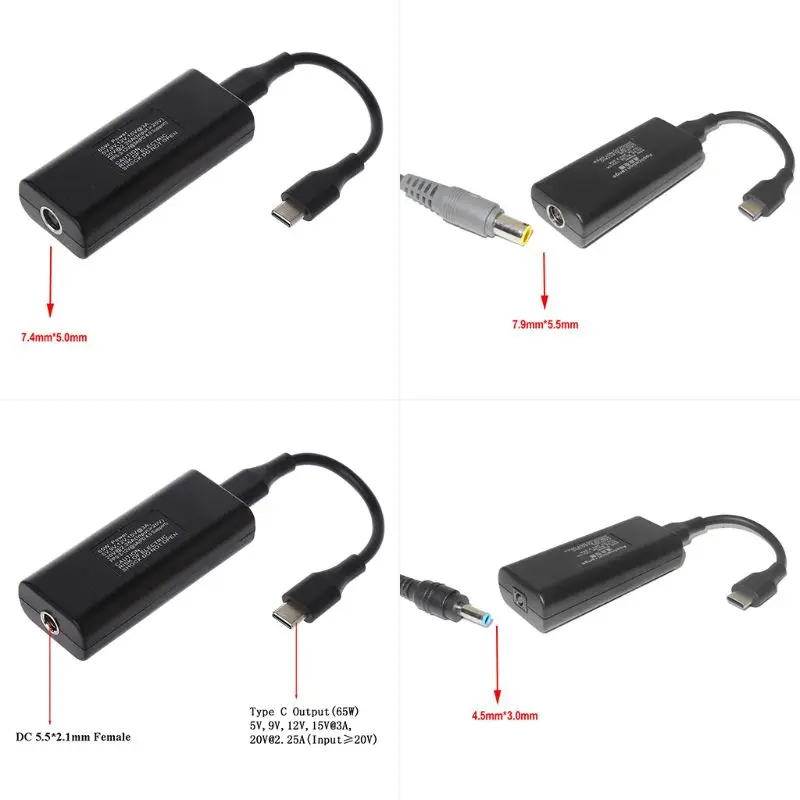 45W 65W Mini Alimentatore Adattatore Cc Caricabatterie Connettore Convertitore Usb Tipo C Per Lenovo Hp Asus Laptop Pc Accessori Per Computer