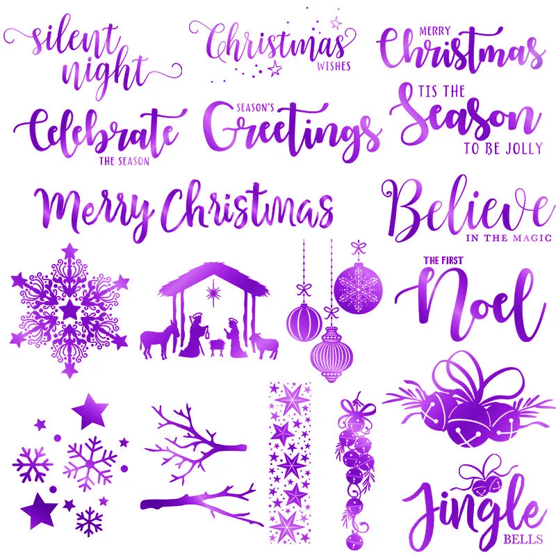 

Merry Christmas Snowflake Noel Jingle Bell Hot Foil Plate for DIY Scrapbooking Letterpress Embossing Paper Cards Crafts New 2019