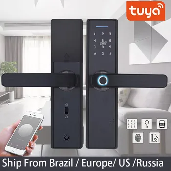 

Tuya APP Remotely WIFI Door Lock Biometric Fingerprint Smart Lock ,Password Keyless Door Lock,Fechadura Digital door lock