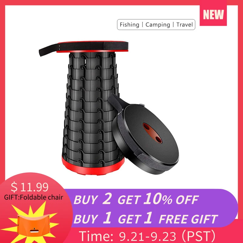 

Portable Folding Chair Telescopic Stool Outdoor Foldable Stool Travel Fishing Trip Creative Collapsible Stacking Chair
