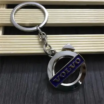 

2020 Hollow Out Long Chain Blue Mark For Volvo Automobile Mark Key Ring Buckle Automobile Gift Car Keychain