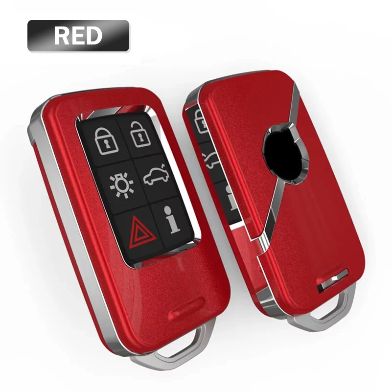 Red Смарт-чехол для дистанционного ключа от машины оболочки для VOLVO S60 S80 V70 XC60 XC70 V60 5 6 кнопок - Название цвета: Red