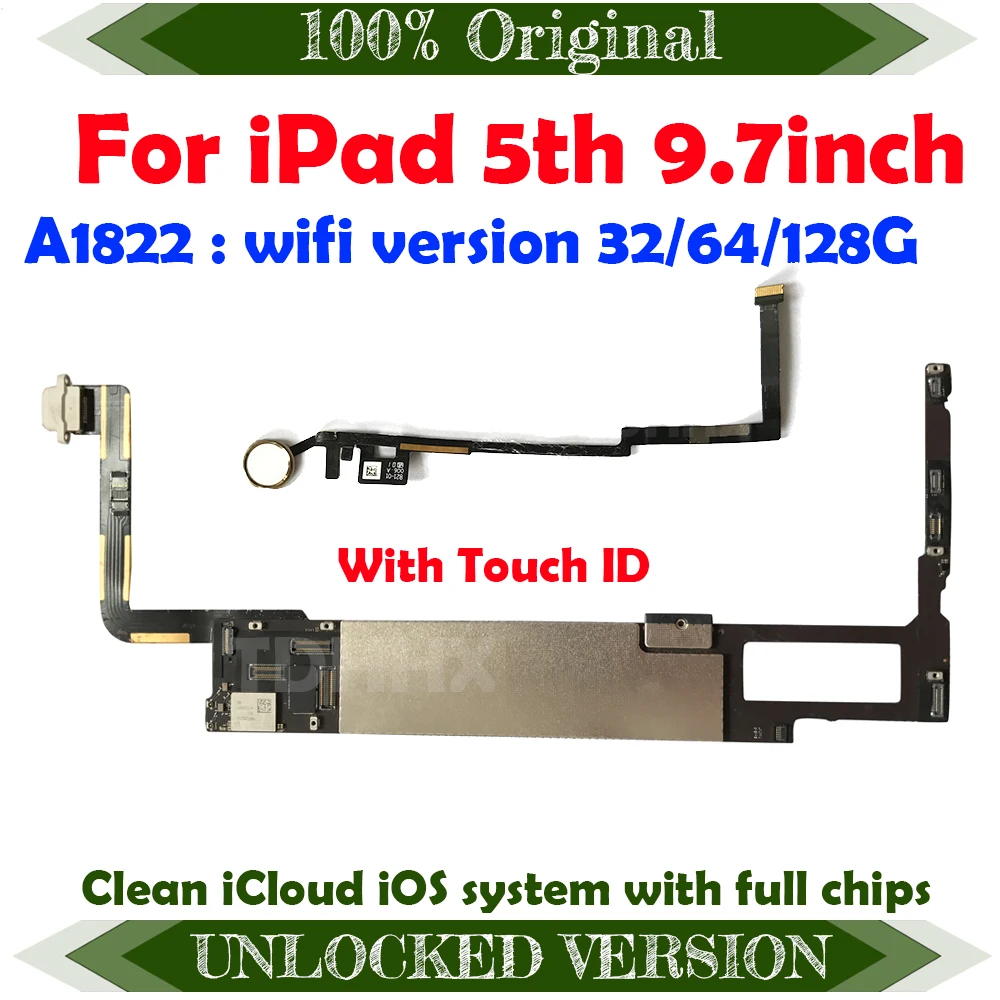 Версия A1822 с Wi-Fi чистый iCloud для iPad 5 9 7 дюйма быстрая версия 2017 5-я с/без Touch ID |