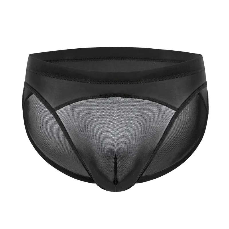 6PCS Sexy Underwear Mesh Transparent Men Briefs Seamless Breathable Panties Men Bikini Seamless Low Waist Soft Underpants Brief