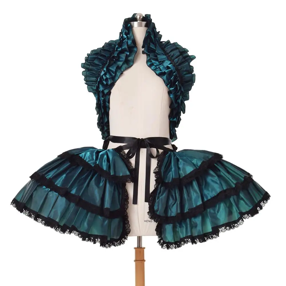 Corset Crop Bustle Dress Women Carnival Club Party Ruffles Costumes | Тематическая одежда и униформа