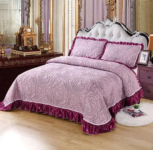 40 роскошный кровать расстилать покрывало King queen размер набор постельного белья матрас Топпер одеяло наволочка couvre горит colcha de cama - Цвет: 9