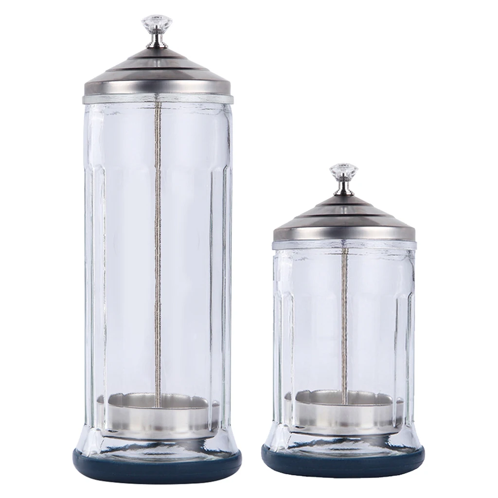 2pcs Disinfecting Disinfection Jar Sanitizer Glass Jar for Barber Manicure