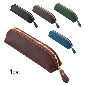 

Storage Bag Faux Leather Stationery Home Multi-Purpose Travel Office Zipper Large Capacity Portable Makeup Organizer Pencil Case