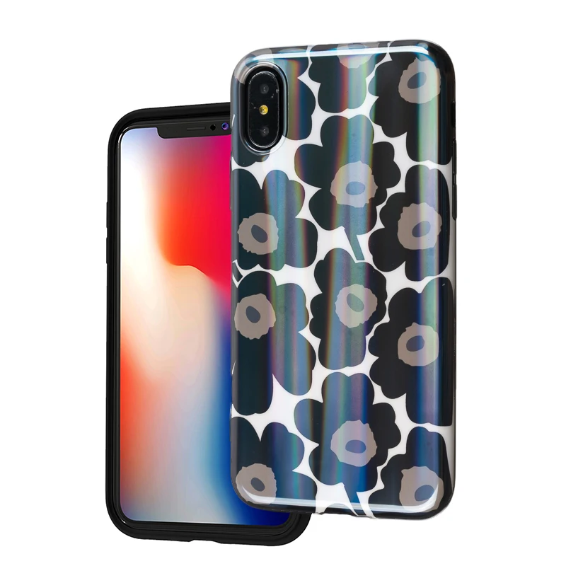 Роскошный Блестящий Мягкий силикон imd чехол для iPhone 11 Pro X XR XS Max 7 8 Plus 6 6S красный цветочный чехол милый цветочный чехол для девочки