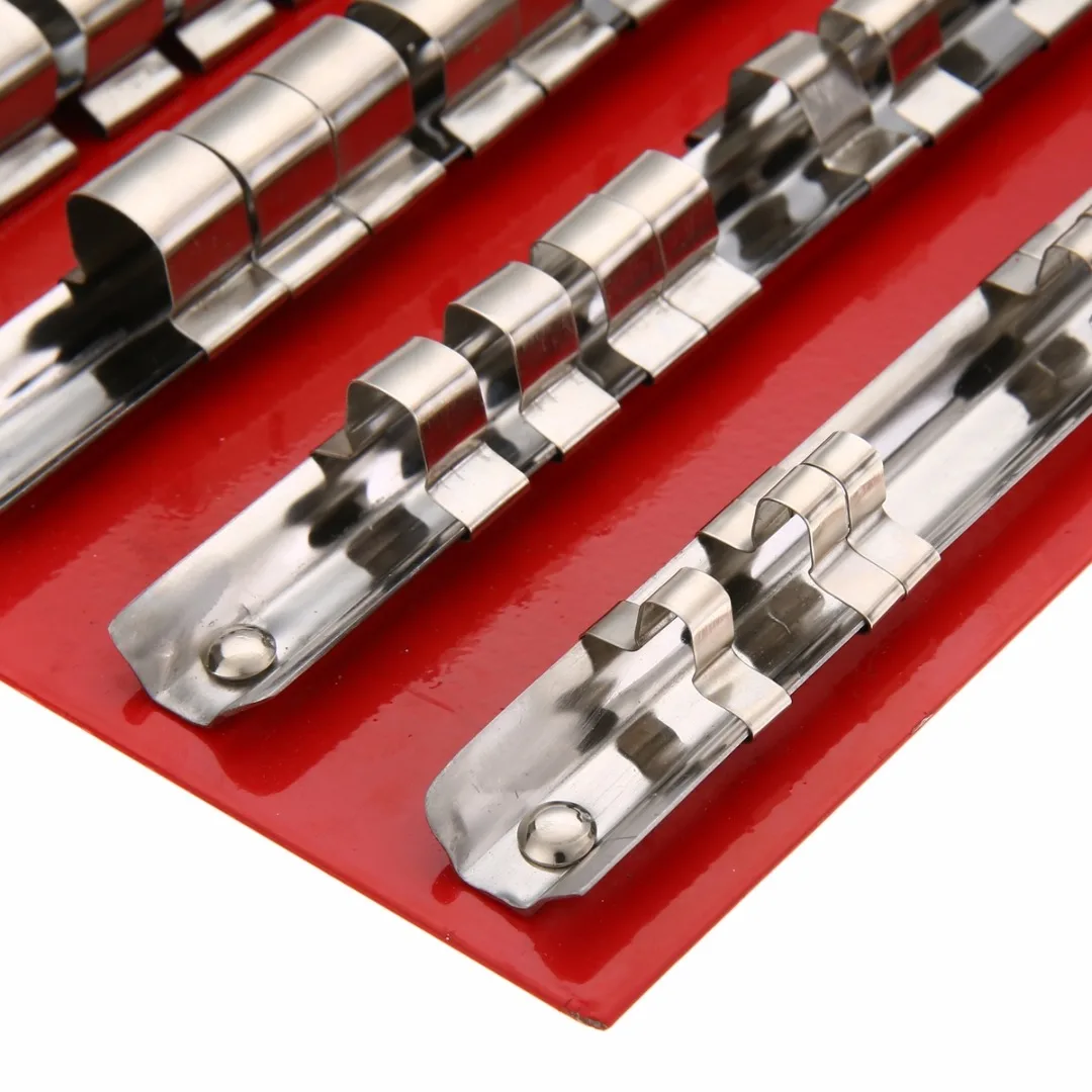 80 шт розетка для хранения Rail держатель 1/4 ''3/8 ''1/2'' Сталь стеллаж для хранения розетка зажимы лоток Органайзер стенд инструменты