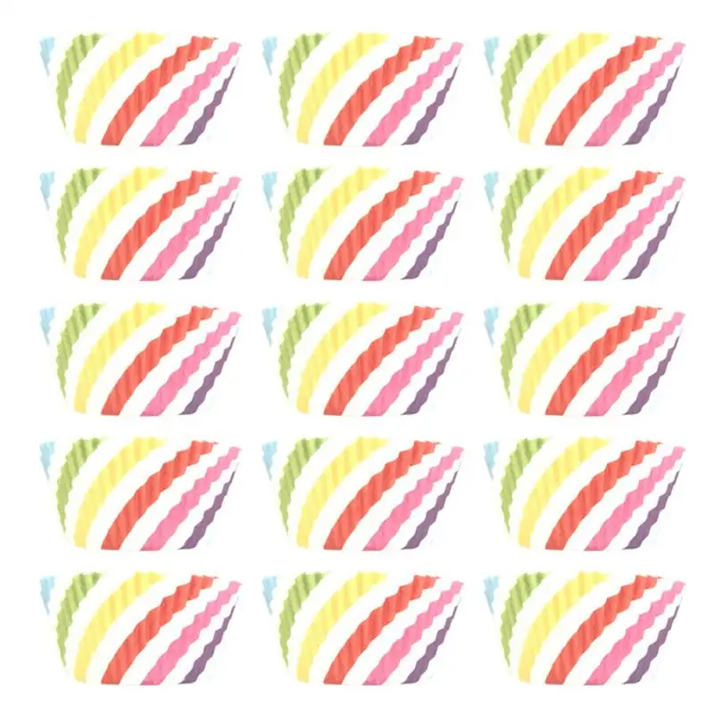 100 шт цветные бумажные стаканчики для торта бумажные Формы для кексов чехол для выпечки для кексов вечерние формы для тортов кухонные принадлежности для выпечки
