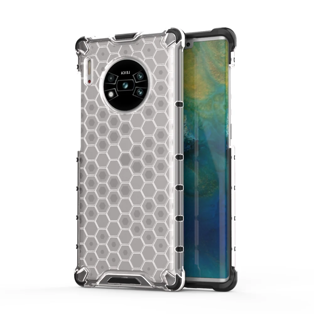 Clean Противоударный защитный чехол для huawei mate 30 30Pro, чехол с Сотами, прочный прозрачный чехол для huawei P30 P30Pro, Гибридный Силиконовый чехол - Цвет: Clean
