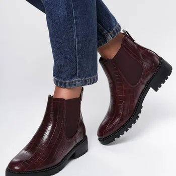 

DORATASIA Women Designer Brand Shoes 2020 Sewing Casual Boots Women Fashion Casual Round Toe Slip On Low Heel Boots