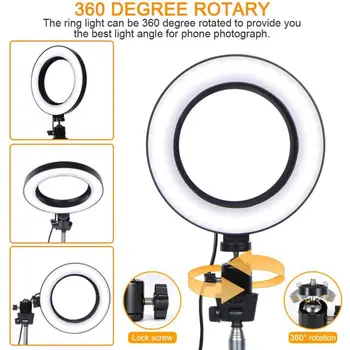 

6' LED Ring Light Photographic Selfie Ring Lighting With Tripod For Smartphone Makeup Video Studio Tripod Ring Light New Arrival