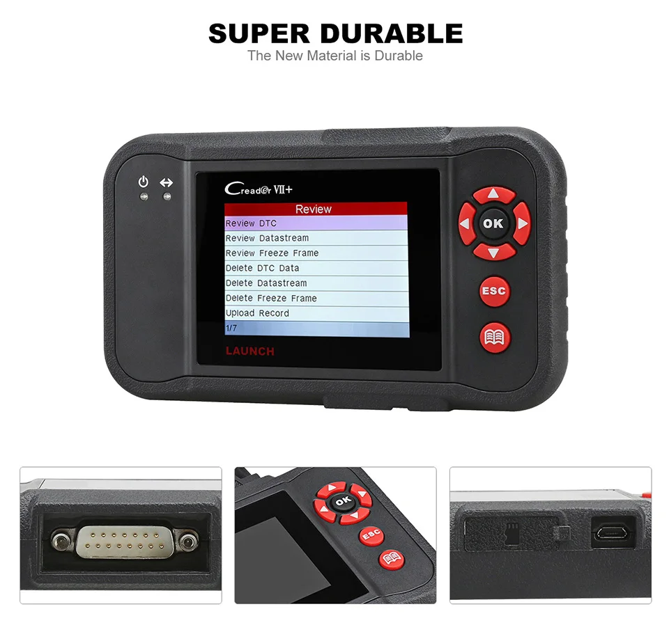 Диагностический сканер Launch X431 Creader VII + plus OBD2 считыватель кодов двигателя ABS SRS