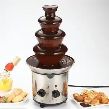 

220V 110V 170W New Four-layer Chocolate Fountain Machine Stainless Steel Mini Chocolate Waterfall Machine for Home Office