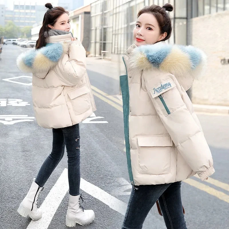 

Oversize winter women hooded parkas 2023 new winter short down padded jacket women's loose short padded jacket warm thicken coat