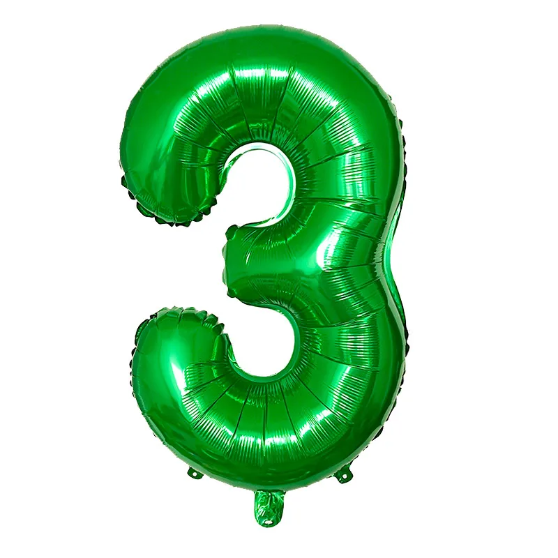 32, 40 дюймов красные воздушные шары из фольги с цифрами 0, 1, 2, 3, 4, 5, 6, 7, 8, 9, 18 гелиевый красный шар с днем рождения, вечеринки, свадебные украшения, принадлежности - Цвет: Green-3