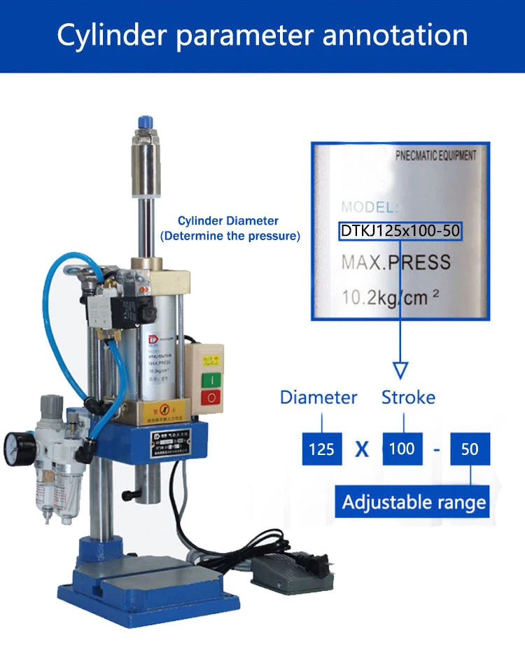 Пневматические пробивая машины 800 кг одноколонный 125 тип скамья пресс маленькая, газовая клепальная машина высокой точности