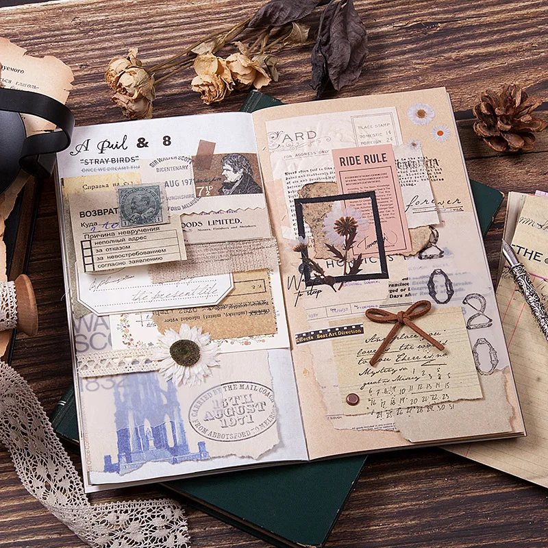 

Retro Old Paper Receipt Series Memo Pad Large Size Escolar Papelaria Bookmark Notepad Antique Label 60 Pcs/pack