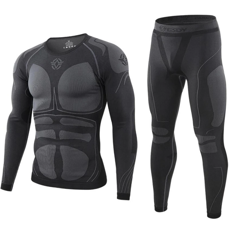 Aismz Seamless tight tactical thermal underwear men sports function breathable training cycling thermo underwear long johns cotton long johns