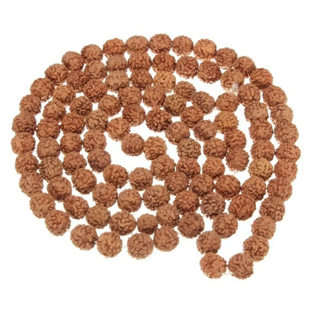 New Arrival Natural Rudraksha Japan Mala 108 Bead Hindu Prayer Meditation Buddhist for Meditation Practice Bracelet Jewelry Gift