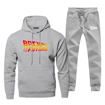 

Back To The Future Print Complete Man Tracksuit Fashion Casual Hoodies Sweatshirt Fleece Sweatpants 2019 New Arrival Streetwear