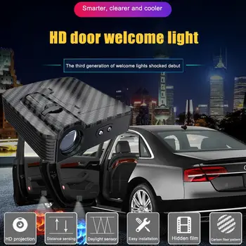 

Car welcome light infrared sensor door projection lamp LED modified decorative door light universal personality door light new