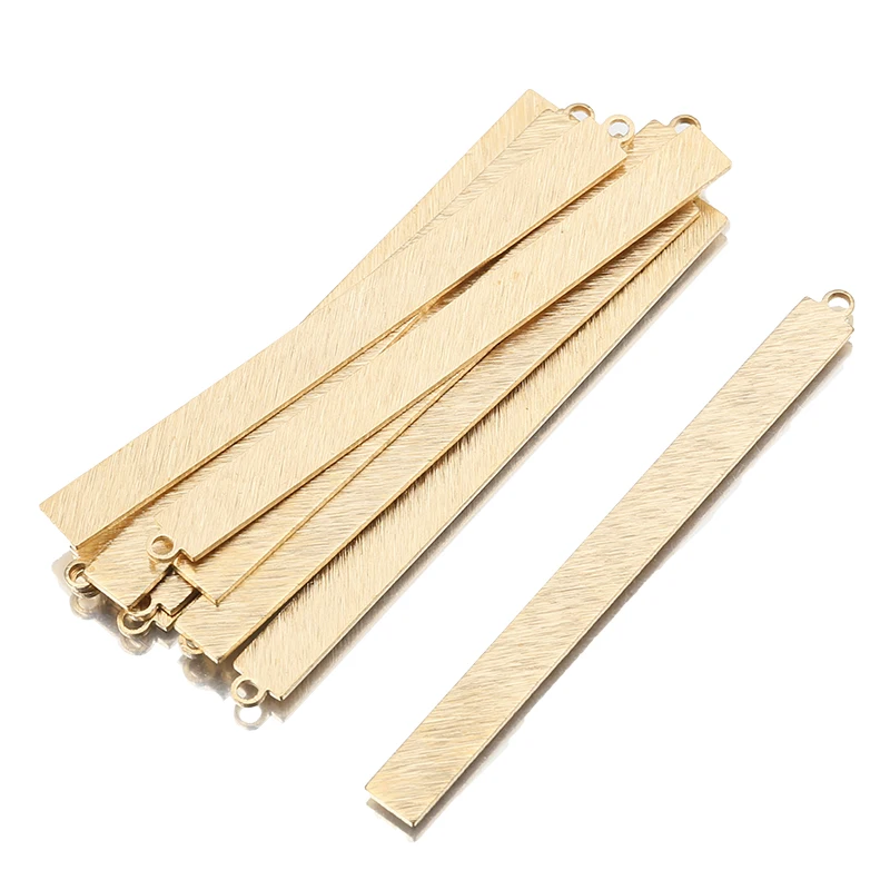 

10Pcs Brass Textured Rectangular Flat Bar Pendant Charms DIY For Necklace Drop Earrings Jewelry Making Supplies Wholesale