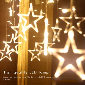 

138 LEDs Star String Lights Stars Style Decorative Light For Wedding Party Decorations Christmas Lights Window Fairy Lights