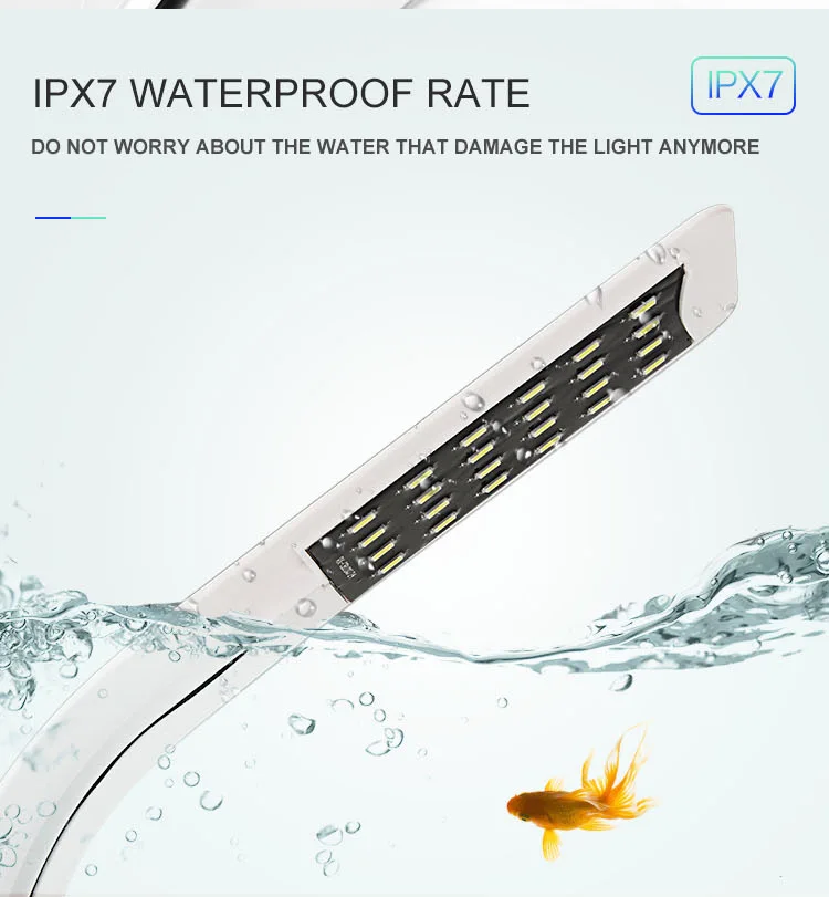 Aquarium Light LED Lighting Plants Grow Light Super Slim Aquarium Fish Tank Accessories Lamp Waterproof Clip-on Lamp Light