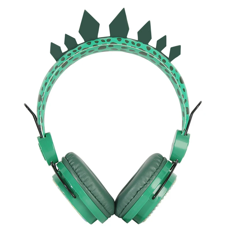 Cute dinosaur 3 5mm wired headphones with microphone suitable for learning games mobile phone headphones