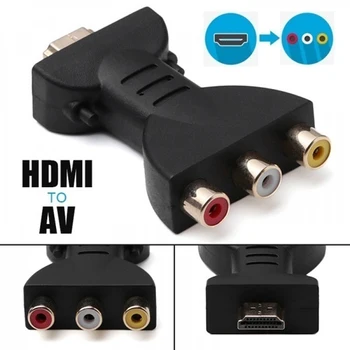 

1pc Flexible Portable AV Digital Signal HDMI To 3 RCA Audio Adapter Component Converter HDMI to RGB RCA Component Converter r25