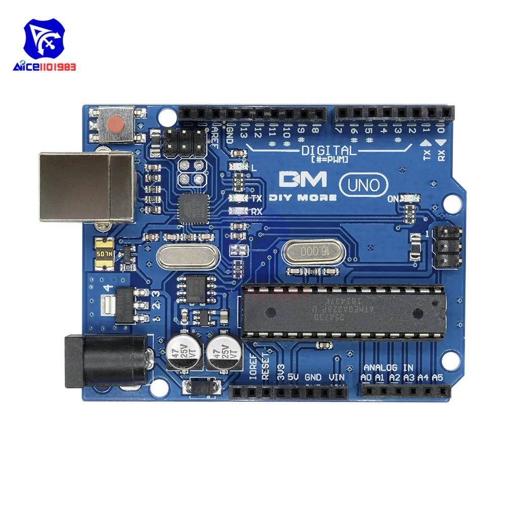 Плата разработки микроконтроллера diymore UNO R3 ATmega328P ATMEGA16U2 для Arduino|Интегральные