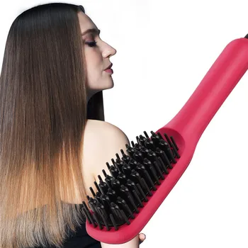 

Electric Hair Straightening Brush Ceramic Temperature Adjustable Hair Straightener 110-240V Thermal Comb Long Beard Brush Men 31