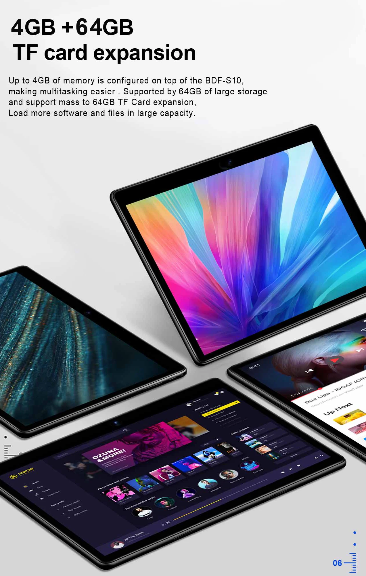 10.1 Inch Android 9.0 Tablet - Octa Core, Phone Call, Google Play, 4GB RAM, 64GB ROM, WiFi, Bluetooth, Type-C, Pad 2023 Description Image.This Product Can Be Found With The Tag Names Computer Office, Tablets