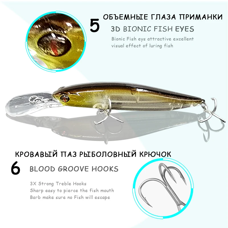 TUYA Wobblers Minnow Fishing Lures Magnet Weight System Trolling Lure Long Casting Artificial Hard Bait Slowly Floating