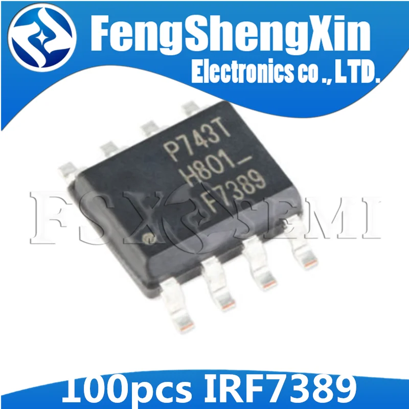100 шт./лот F7389 IRF7389 IRF7389TRPBF SOP-8 Power MOSFET IC | Электронные компоненты и принадлежности