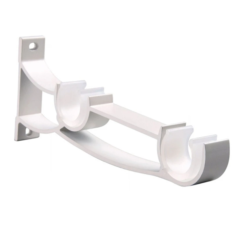 1Pc Double Curtain Rod Brackets Aluminum alloy Window Hardware Holder Home Decor Side Top Mounted Easy to Install