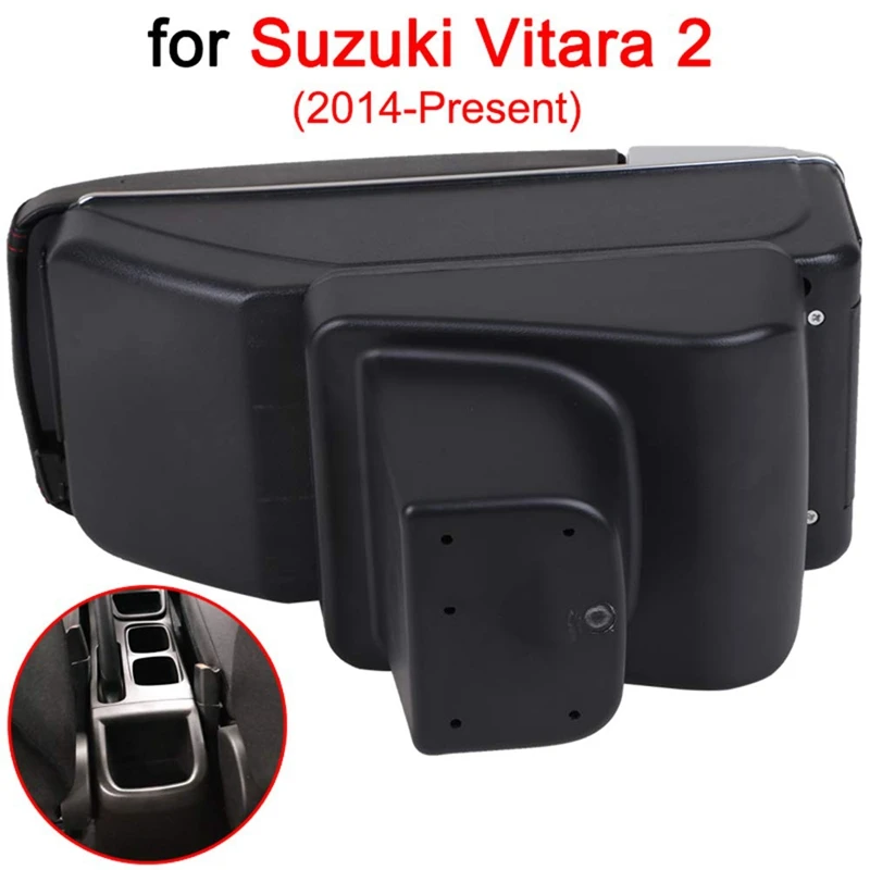 Подлокотник коробка для- Suzuki Vitara 2, универсальный подлокотник выдвижной центр консоль коробка для хранения автомобильные аксессуары(выдвижной