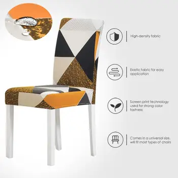 

Water Resistant Chair Covers for Dining Room Geometry Stretch Elastic Chair Slipcover for Office Party 1PC funda de silla