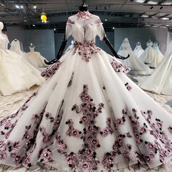 

HTL1060 long dresses evening gown china high neck tassel short sleeve lace up back formal dress women elegant вечернее платье