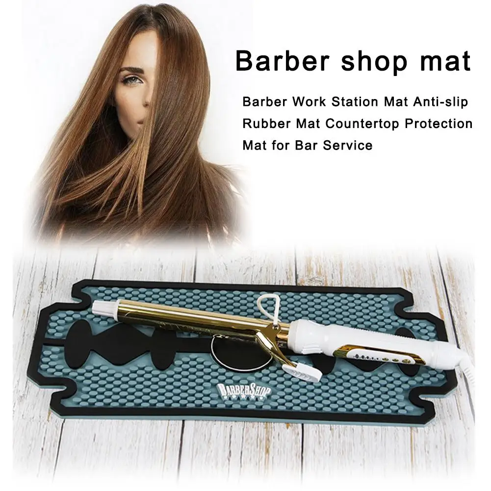 

Barber Work Station Mat Anti-slip Rubber Mat Countertop Protection Mat For Bar Service