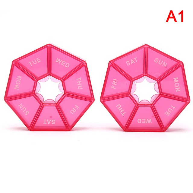 7Days Medicine Pill Box Mini Round Portable Travel Storage Vitamin Box Sort Tablet Holder Organizer Container Pill Cases