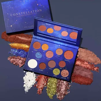 

FOCALLURE Glitter Eyeshadow Makeup Pallete Matte 12 Colors Shimmer and Diamond Lasting-Effect Eyeshadow