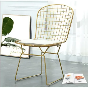 

Nordic ins hollow metal dining chair living room personality Wire Chair coffee shop net red iron chair