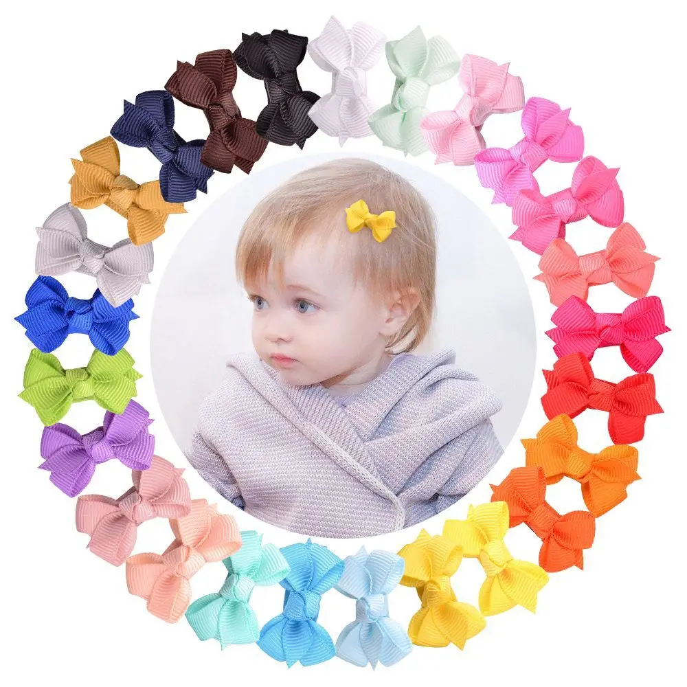 

200pc/lot 1.5inch Baby Girl Boutique Solid Grosgrain Ribbon Hair Bow With Fully Wrapped Hair Clips Kids Girls Hairpins Barrettes