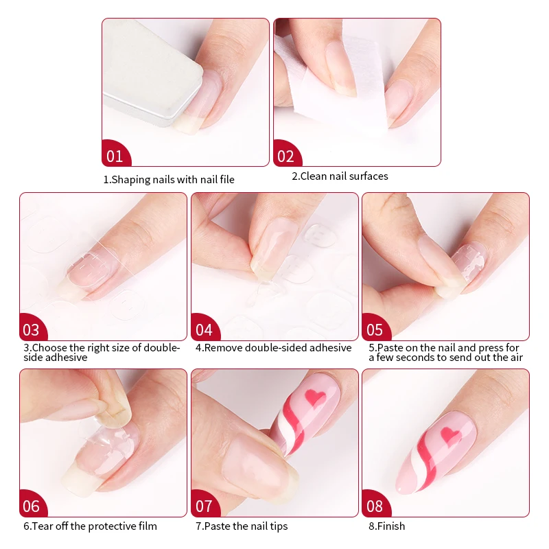Transparent Coffin Ballet Fake Nails Tips Full Coverage Nail Tips Decorations 100/240/500 Pcs Boxed fake nails nail tips false nails false nail tips